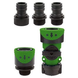 Full-Flow Quick-Connector Hose End/Faucet Set Green Thumb