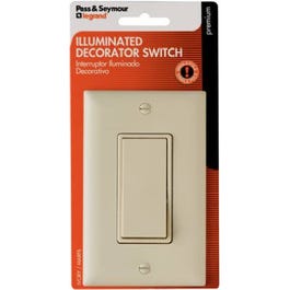 Ivory Single-Pole Premium Decorator Lighted Switch Legrand - Pass & Seymour