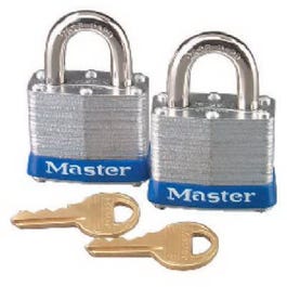 Keyed-Alike Padlocks, 1.5-In., Laminated, 2-Pk. Master Lock