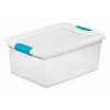 Latching Storage Box, See-Through Base, 15-Qt. Sterilite