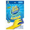 Latex Gloves, Yellow With Flocked Lining, XL, 2-Pr. Soft Scrub