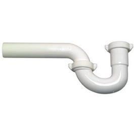 Lavatory Wall Drain P Trap, White Plastic, 1.25-In. O.D. Master Plumber