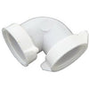 Lavatory/Kitchen Drain Elbow, 90 Degree, White Plastic Master Plumber