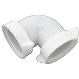 Lavatory/Kitchen Drain Elbow, 90 Degree, White Plastic Master Plumber