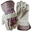 Leather-Palm Work Gloves, Suede Cowhide, Men's L True Grip