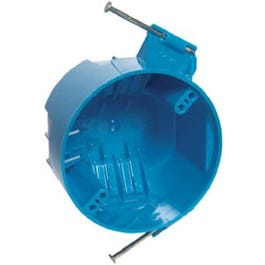 New Work Ceiling Box, Deep Blue PVC, 4-In. Diam. x 2-1/4-In. Carlon