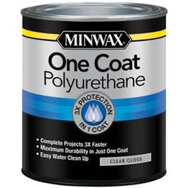 One Coat Polyurethane Finish, Crystal Clear Gloss, Qt. Minwax