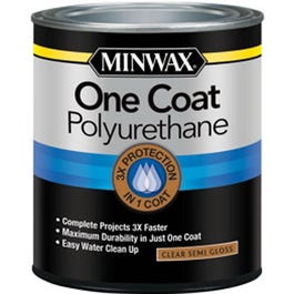 One Coat Polyurethane Finish, Crystal Clear Semi-Gloss, Qt. Minwax