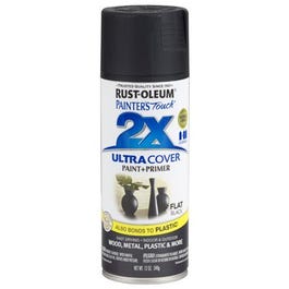 Painter's Touch 2X Spray Paint, Flat Black, 12-oz. Rust-Oleum