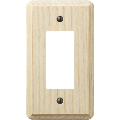 Amerelle 1-Gang Solid Ash Rocker Decorator Wall Plate, Unfinished Ash Amerelle