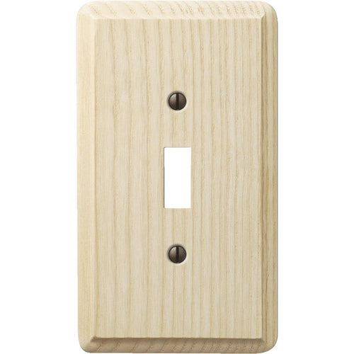 Amerelle 1-Gang Solid Ash Toggle Switch Wall Plate, Unfinished Ash Amerelle