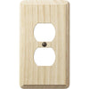 Amerelle 1-Gang Solid Oak Outlet Wall Plate, Unfinished Ash Amerelle