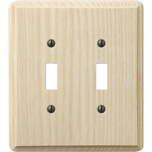 Amerelle 2-Gang Solid Ash Toggle Switch Wall Plate, Unfinished Ash Amerelle
