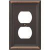 Amerelle Chelsea 1-Gang Stamped Steel Outlet Wall Plate, Aged Bronze Amerelle