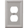 Amerelle Chelsea 1-Gang Stamped Steel Outlet Wall Plate, Brushed Nickel Amerelle