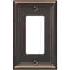 Amerelle Chelsea 1-Gang Stamped Steel Rocker Decorator Wall Plate, Aged Bronze Amerelle