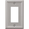 Amerelle Chelsea 1-Gang Stamped Steel Rocker Decorator Wall Plate, Brushed Nickel Amerelle