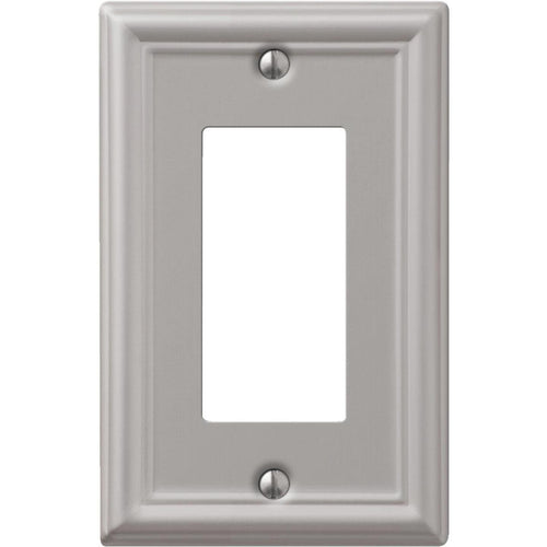 Amerelle Chelsea 1-Gang Stamped Steel Rocker Decorator Wall Plate, Brushed Nickel Amerelle