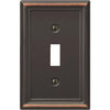 Amerelle Chelsea 1-Gang Stamped Steel Toggle Switch Wall Plate, Aged Bronze Amerelle