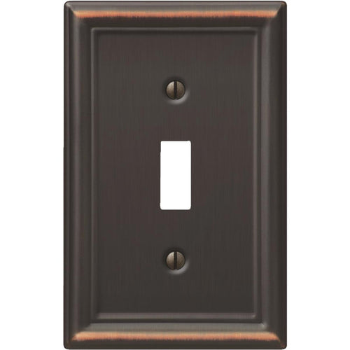 Amerelle Chelsea 1-Gang Stamped Steel Toggle Switch Wall Plate, Aged Bronze Amerelle