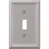 Amerelle Chelsea 1-Gang Stamped Steel Toggle Switch Wall Plate, Brushed Nickel Amerelle