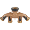 Best Garden Brass 4-Way Hose Shutoff Manifold Best Garden