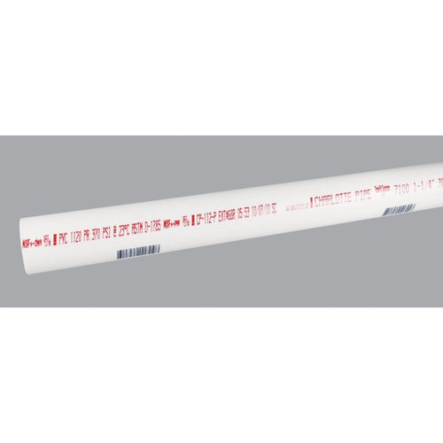 Charlotte Pipe 1-1/4 In. x 10 Ft. Cold Water Schedule 40 PVC Pressure Pipe Charlotte Pipe